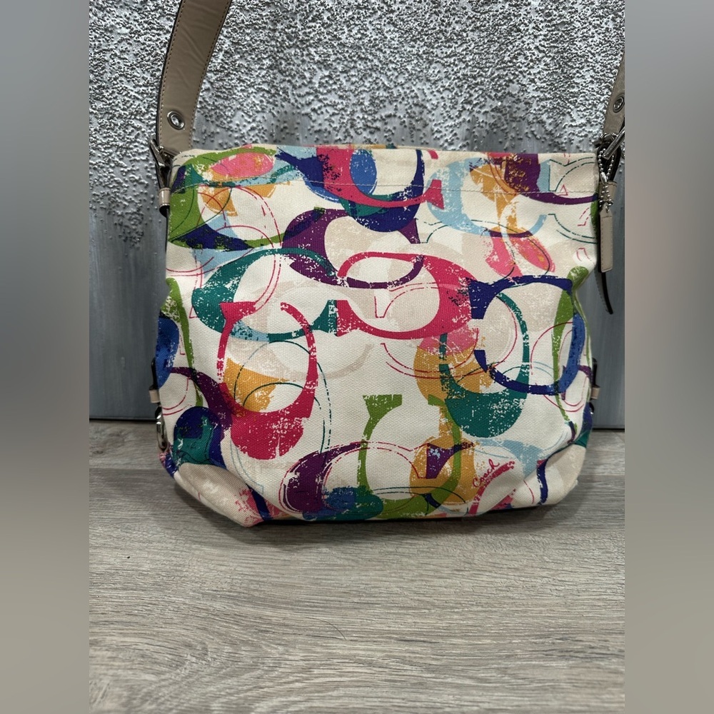 Coach Poppy Signature Stamped C MultiColored Crossbody - Picture 2 of 7